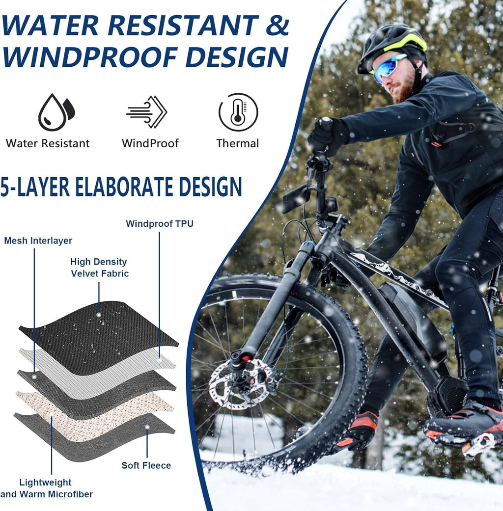 MOKANI Winter Gloves Men Touchscreen Thermal Gloves -20°F Warm Waterproof Ski