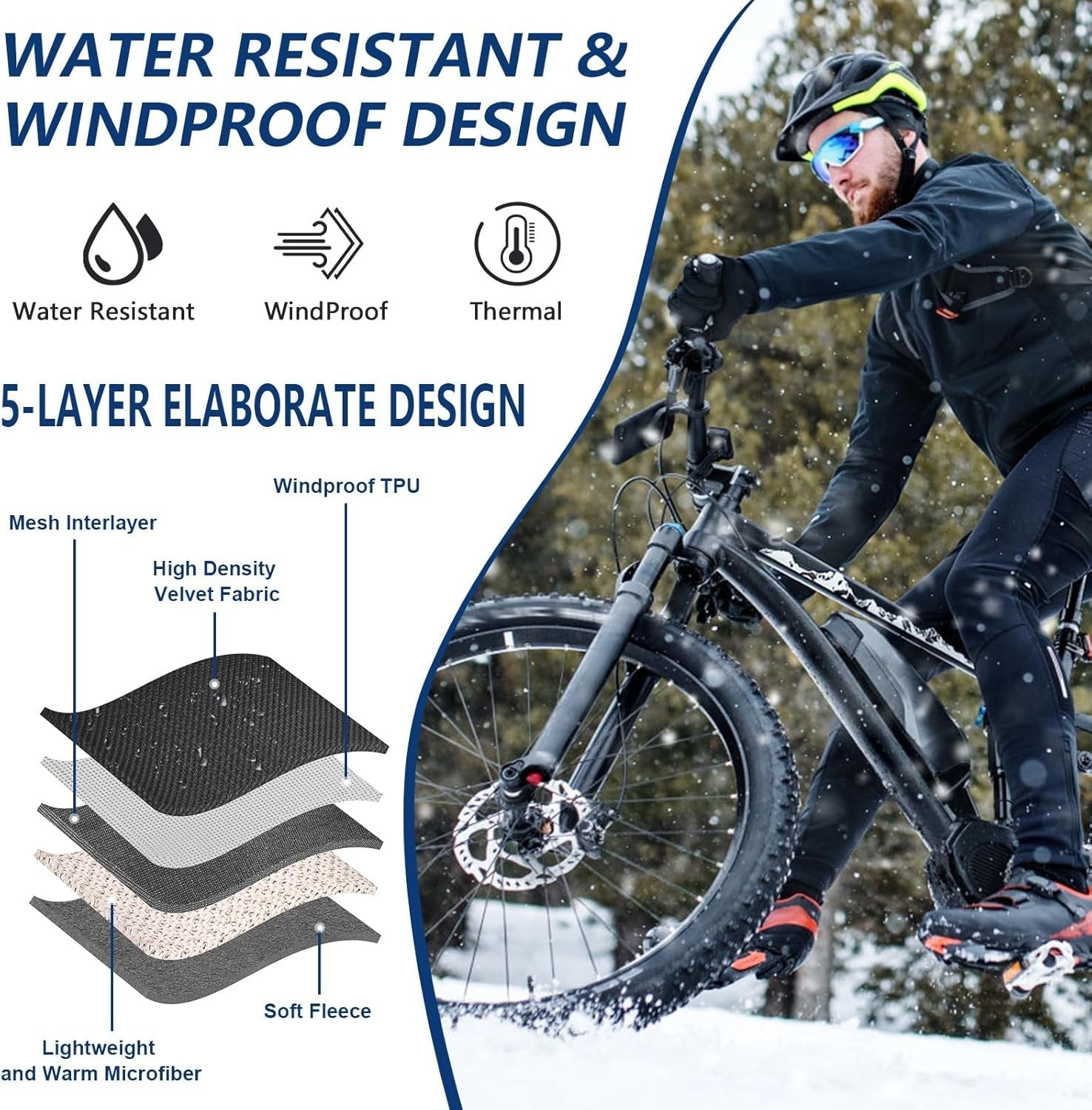 MOKANI Winter Gloves Men Touchscreen Thermal Gloves -20°F Warm Waterproof Ski