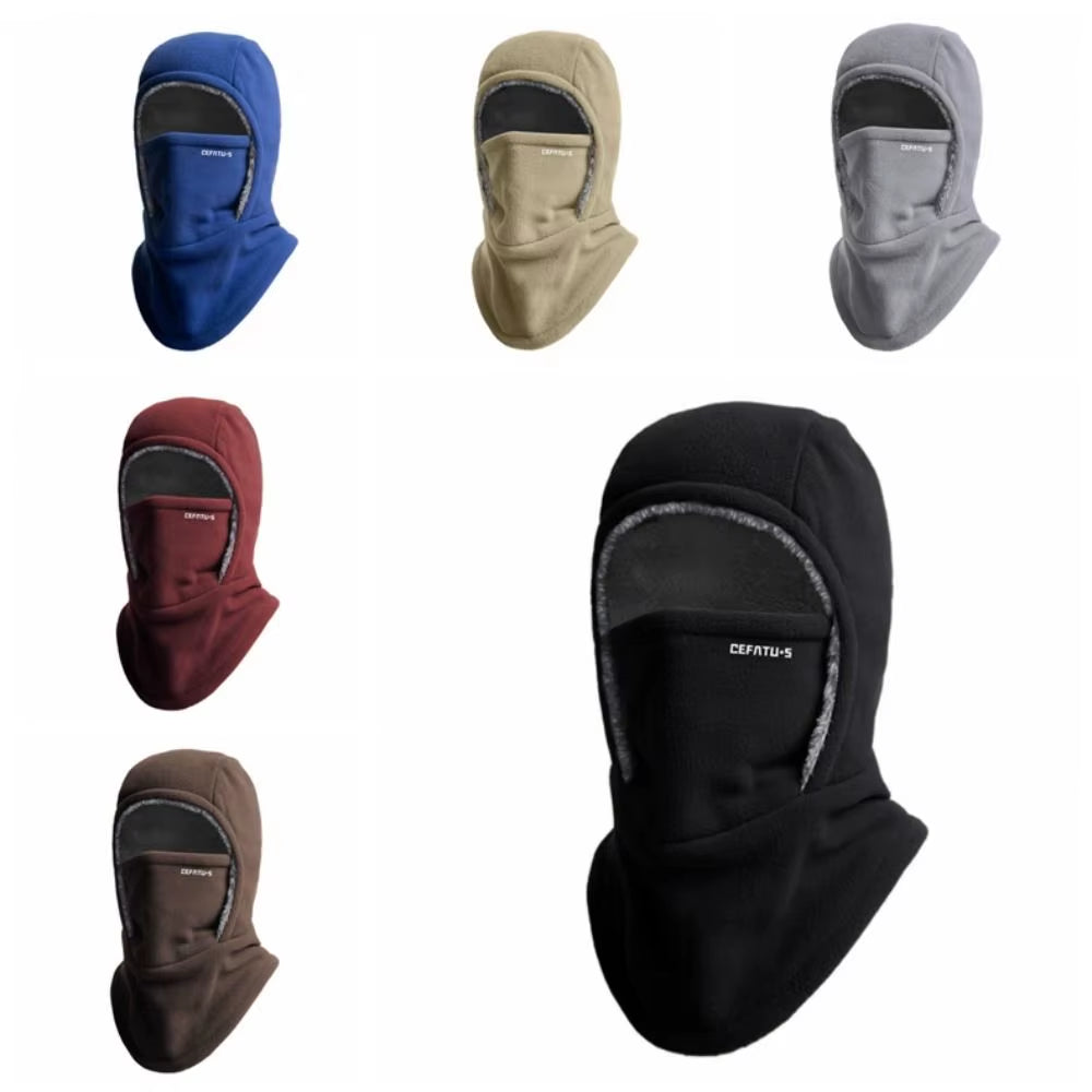 Fleece Balaclava Cycling Cap Cold-Proof Windproof Warm Hood and Hat Thicken Thermal Ski Windproof Cap Women Men